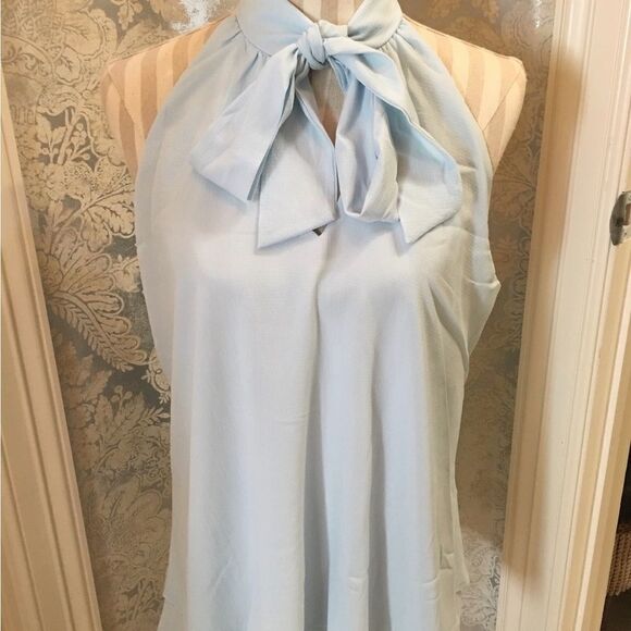 14 Blue Tie Blouse Top - Picture 12 of 14